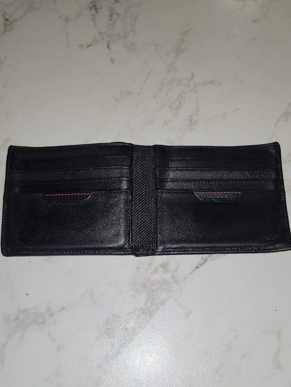 TUMI Delta Global Double Billfold Black Leather Wallet